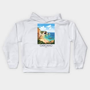 A Pop Art Travel Print of Gargano - Italy Kids Hoodie